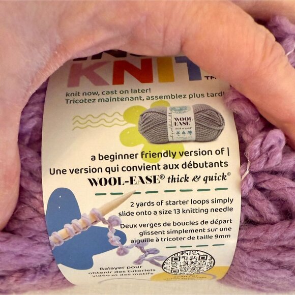 Lion Brand Wool Ease Insta Knit Yarn Super Bulky Violet It Go 122 yd Beginner - Picture 3 of 9